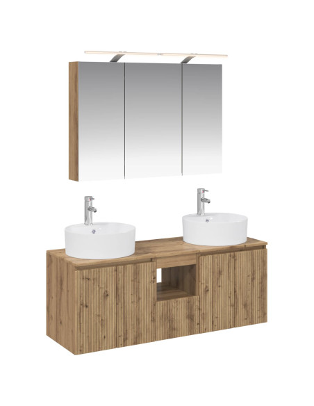 Set di Armadi da Bagno 4 pcs Rovere Artigianale