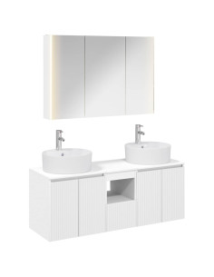 Set di Armadi da Bagno 4 pcs Bianco Legno ingegnerizzato