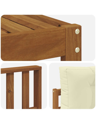 Set di divani da esterno con cuscino 6 pcs Naturale e Crema