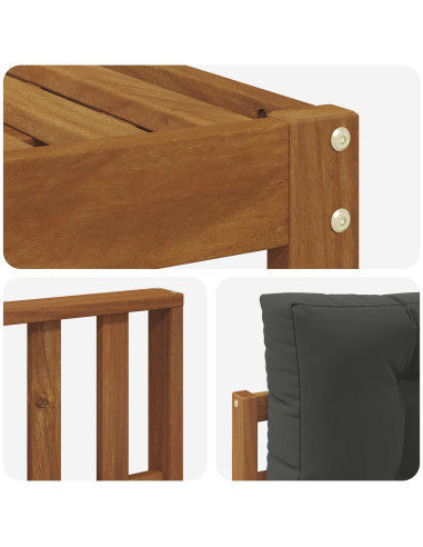 Set di divani da esterno con cuscino 6 pcs Naturale e Antracite