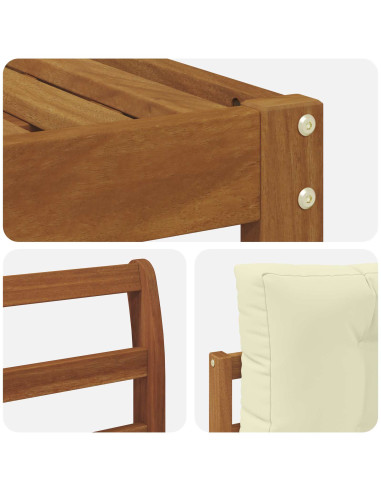 Set di divani da esterno con cuscino 6 pcs Naturale e Crema