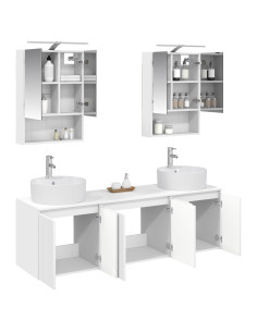 Set di Armadi da Bagno 5 pcs Bianco Legno ingegnerizzato 2