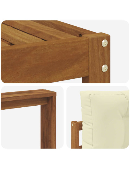 Set di divani da esterno con cuscino 6 pcs Naturale e Crema