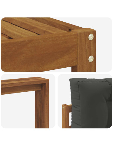Set di divani da esterno con cuscino 6 pcs Naturale e Antracite