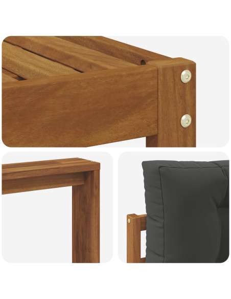 Set di divani da esterno con cuscino 6 pcs Naturale e Antracite