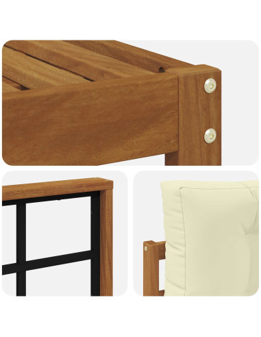 Set di divani da esterno con cuscino 6 pcs Naturale e Crema