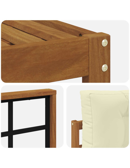 Set di divani da esterno con cuscino 6 pcs Naturale e Crema