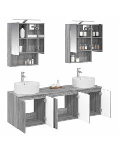 Set di Armadi da Bagno 5 pcs Sonoma grigio Legno ingegnerizzato 2