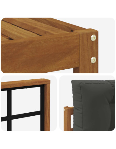 Set di divani da esterno con cuscino 6 pcs Naturale e Antracite
