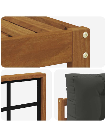 Set di divani da esterno con cuscino 6 pcs Naturale e Antracite