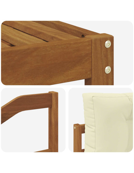 Set di divani da esterno con cuscino 6 pcs Naturale e Crema