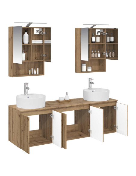Set di Armadi da Bagno 5 pcs Rovere Artigianale