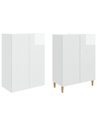 Set di armadi 2 pcs Bianco Lucido 66 x 34,5 x 90 cm