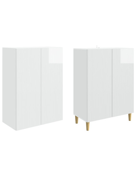 Set di armadi 2 pcs Bianco Lucido 66 x 34,5 x 90 cm