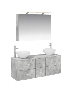 Set di mobili per il bagno 4 pcs Grigio Cemento