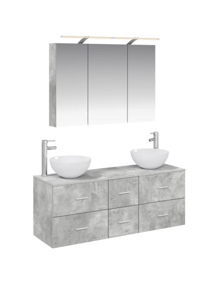 Set di mobili per il bagno 4 pcs Grigio Cemento