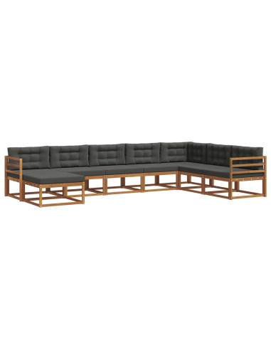 Set di divani da esterno con cuscino 8 pcs Naturale e Antracite