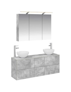 Set di mobili per il bagno 4 pcs Grigio Cemento