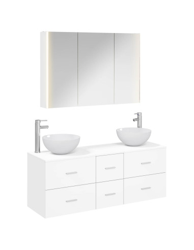 Set di mobili per il bagno 4 pcs Bianco