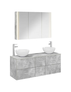 Set di mobili per il bagno 4 pcs Grigio Cemento