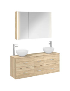 Set di mobili per il bagno 4 pcs Rovere Sonoma