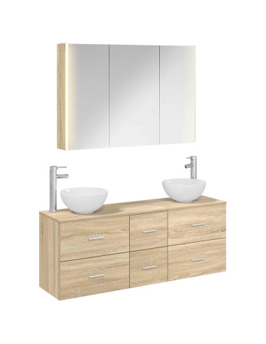 Set di mobili per il bagno 4 pcs Rovere Sonoma