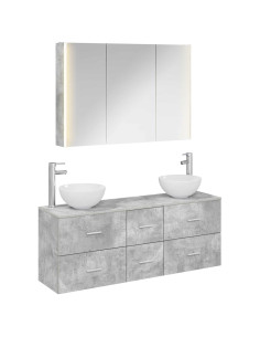 Set di mobili per il bagno 4 pcs Grigio Cemento