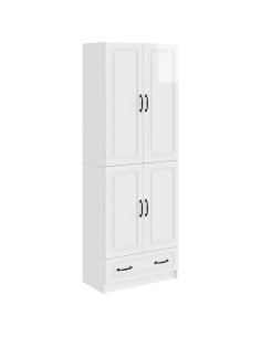 Set di armadi 2 pcs Bianco Lucido Legno ingegnerizzato
