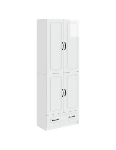 Set di armadi 2 pcs Bianco Lucido Legno ingegnerizzato