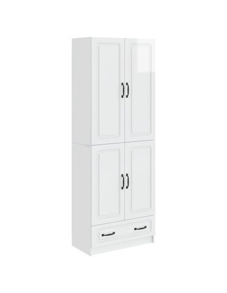 Set di armadi 2 pcs Bianco Lucido Legno ingegnerizzato