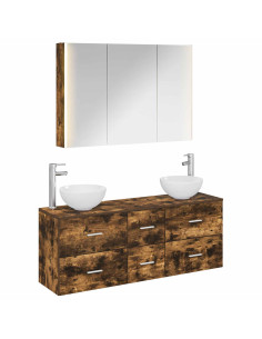 Set di mobili per il bagno 4 pcs Rovere Fumo