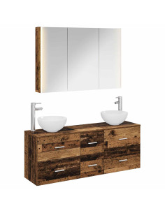 Set di mobili per il bagno 4 pcs Legno antico