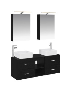 Set di mobili per il bagno 5 pcs Rovere Nero