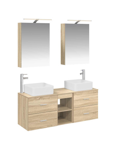 Set di mobili per il bagno 5 pcs Rovere Sonoma