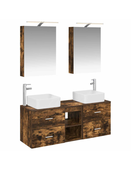 Set di mobili per il bagno 5 pcs Rovere Fumo