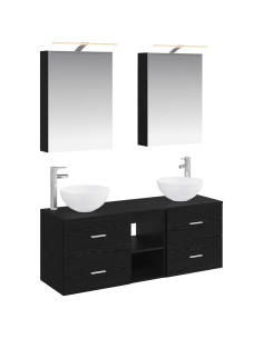 Set di mobili per il bagno 5 pcs Rovere Nero