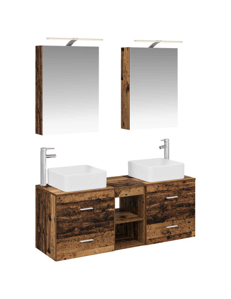 Set di mobili per il bagno 5 pcs Legno antico