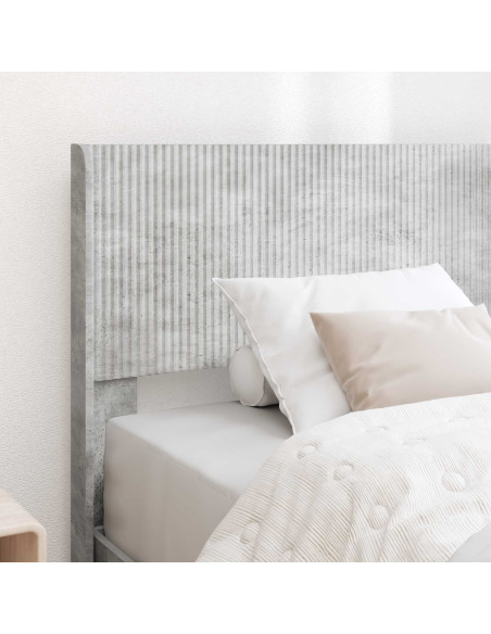 Struttura del letto con stoccaggio e testata Grigio Cemento