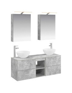 Set di mobili per il bagno 5 pcs Grigio Cemento