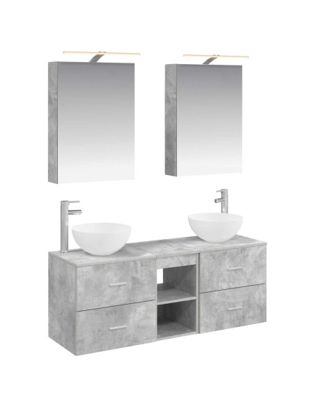 Set di mobili per il bagno 5 pcs Grigio Cemento