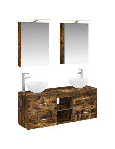 Set di mobili per il bagno 5 pcs Rovere Fumo