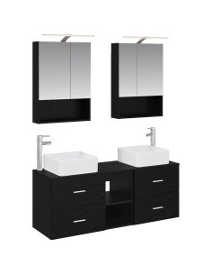 Set di mobili per il bagno 5 pcs Rovere Nero