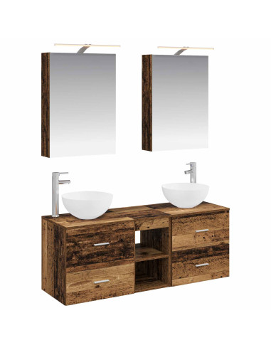 Set di mobili per il bagno 5 pcs Legno antico