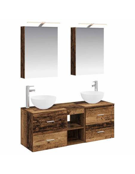 Set di mobili per il bagno 5 pcs Legno antico
