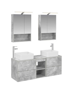 Set di mobili per il bagno 5 pcs Grigio Cemento