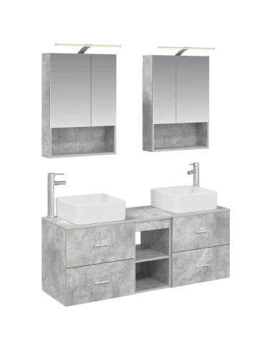 Set di mobili per il bagno 5 pcs Grigio Cemento