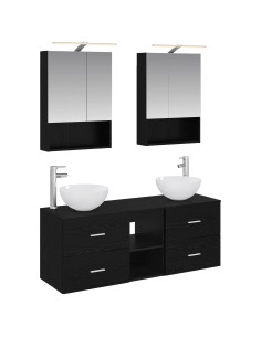 Set di mobili per il bagno 5 pcs Rovere Nero