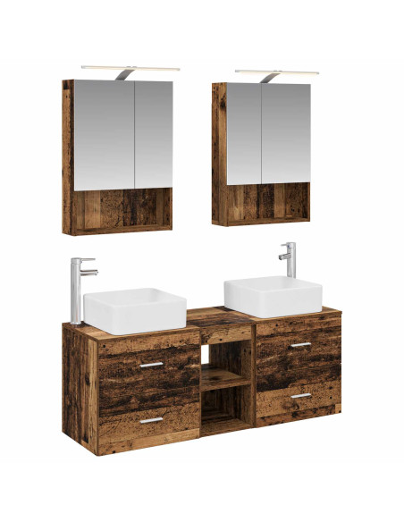 Set di mobili per il bagno 5 pcs Legno antico