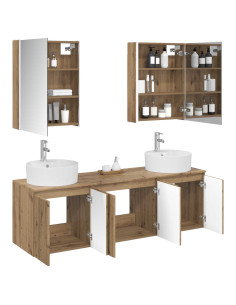 Set di Armadi da Bagno 5 pcs Rovere Artigianale 2