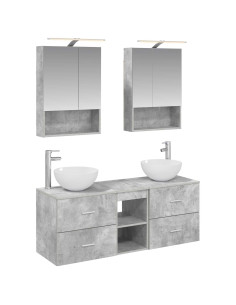 Set di mobili per il bagno 5 pcs Grigio Cemento